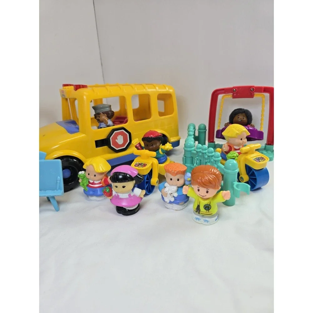 Fisher Price Little People School Bus Playground Figures Tricycles Large Lot